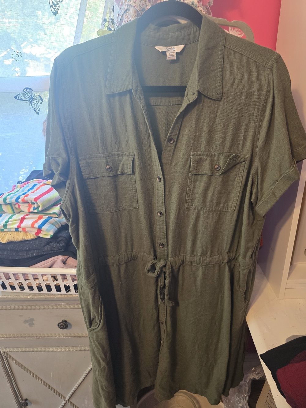 croft & barrow Olive Green Casual Shirt